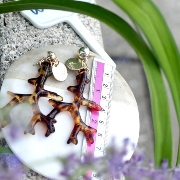 New seaweeds coral dangling beach acrylic earrings - Picture 5 of 7